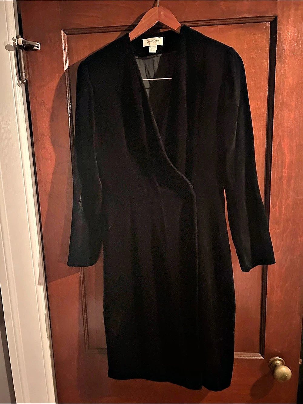 Calvin Klein black mid dress with Belt